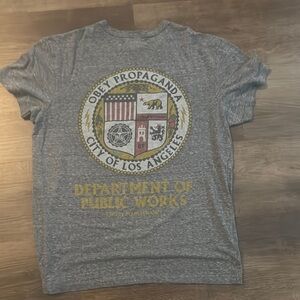 Gray obey Graphic T-Shirt with Los Angeles Seal